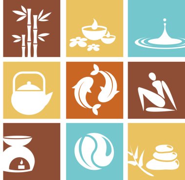 Zen and spa icons clipart