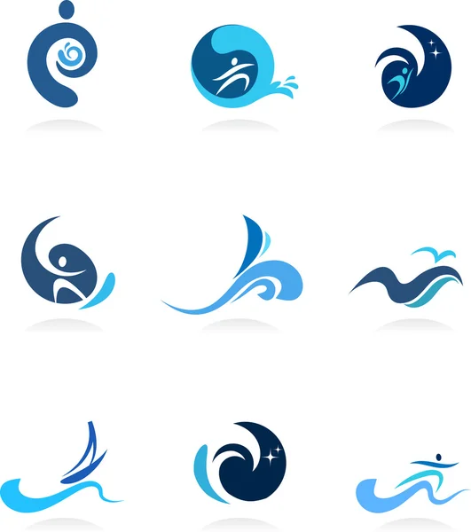 Wave, surf and flow — Stock Vector