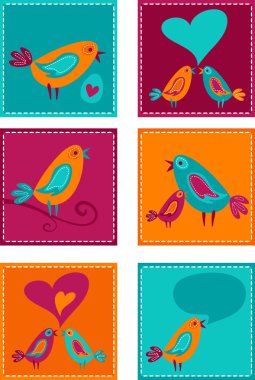 Cute birds clipart