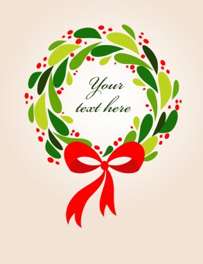 Christmas wreath card - 2 clipart