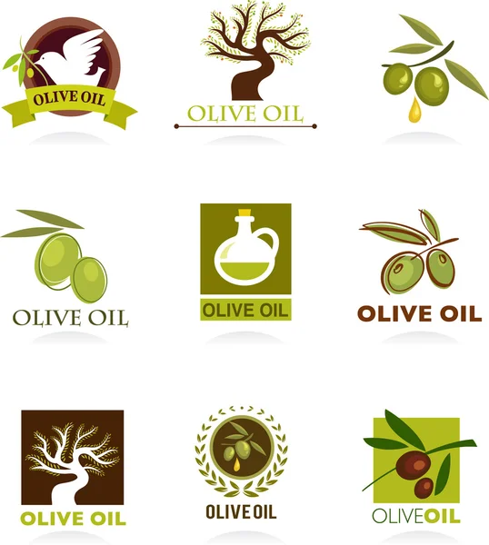 Оливковые иконы и логотипы — стоковый вектор