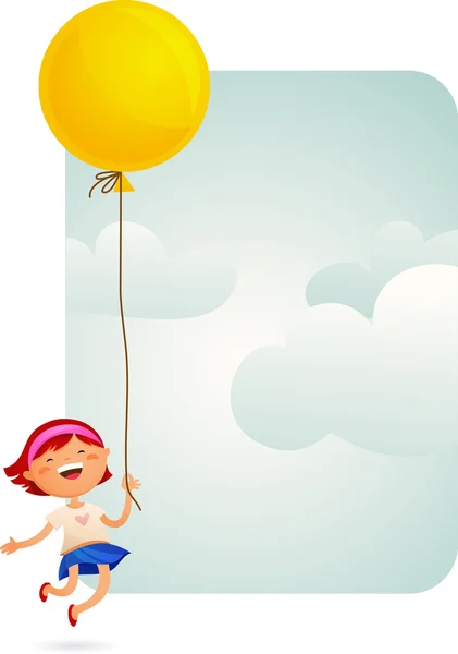 Fille avec un ballon — Image vectorielle