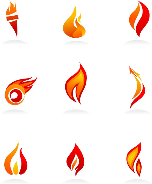 Iconos de fuego - 1 — Archivo Imágenes Vectoriales