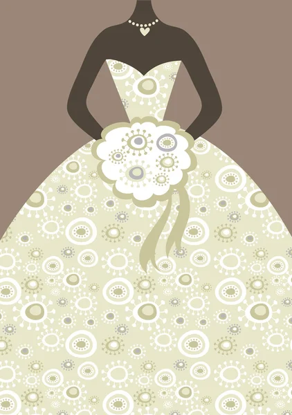 Bridal dress — Stock Vector
