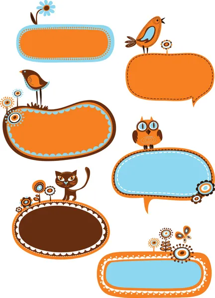 Cute frames and bubbles — Stock Vector