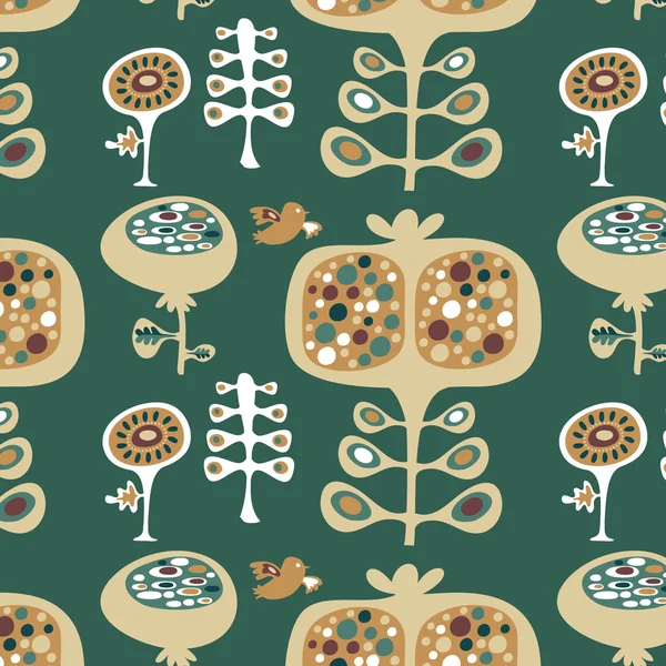 装飾的な花の壁紙パターン — ストックベクタ