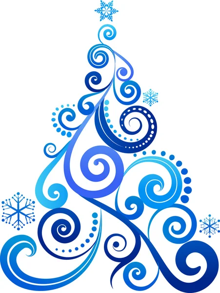 Blauer Weihnachtsbaum — Stockvektor