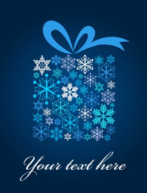 Snowflake gift box clipart