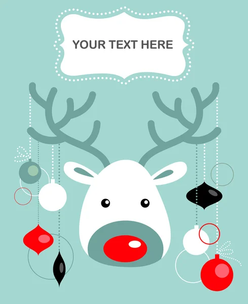 Cartão de rena de Natal - 2 — Vetor de Stock