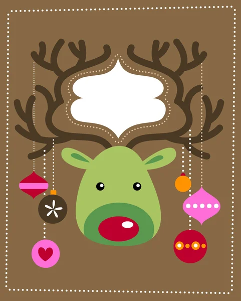 圣诞驯鹿卡 — 图库矢量图片