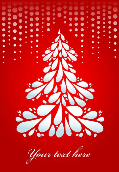 Arbre de Noël sur fond rouge — Image vectorielle