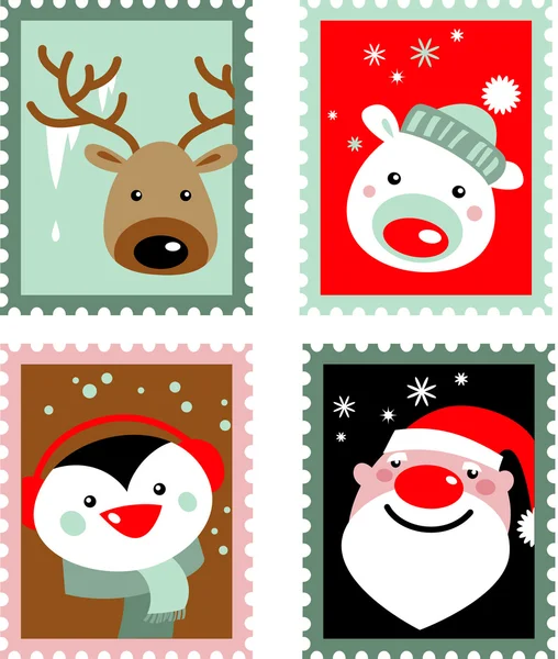 Christmas stamps — Stockvector