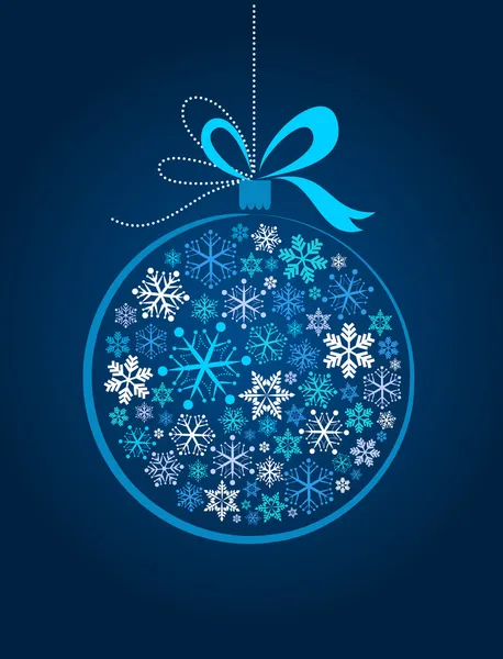 Bola de Navidad azul — Vector de stock