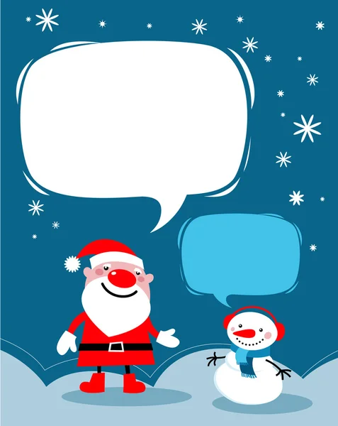 Санта и снеговик — стоковый вектор