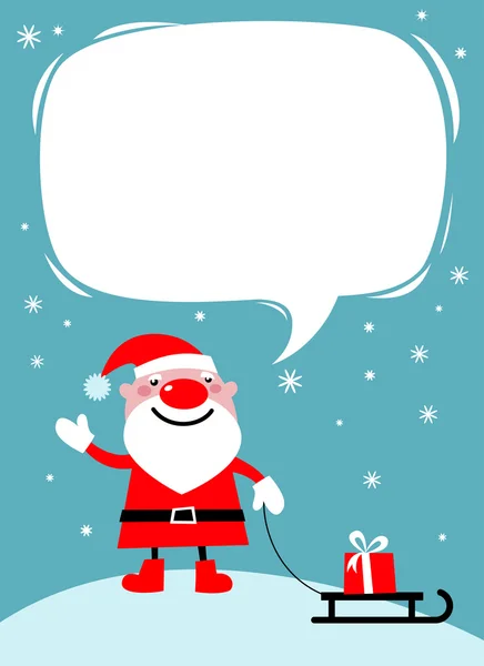 Santa ile kızak — Stok Vektör