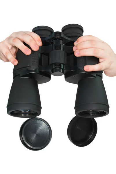 O binocular de cor preta — Fotografia de Stock