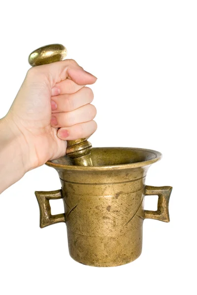Vintage mortar and pestle — Stock Photo, Image