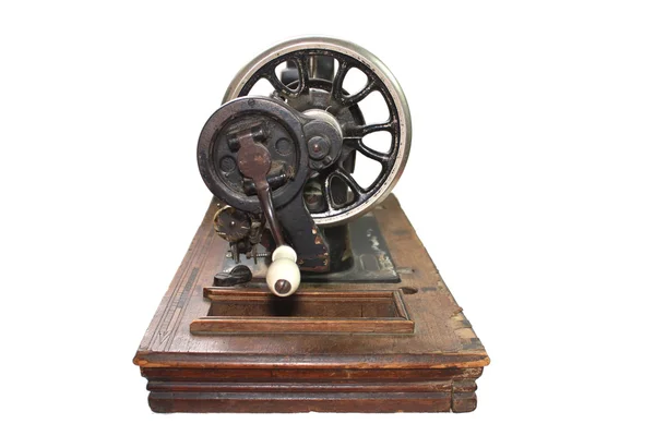 Máquina de costura preta velha — Fotografia de Stock