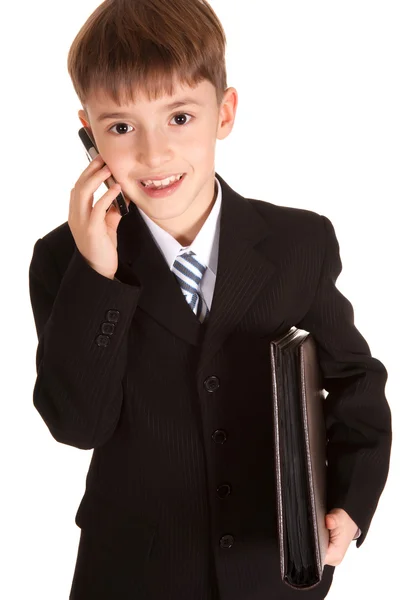Un băiat îmbrăcat în om de afaceri — Fotografie, imagine de stoc