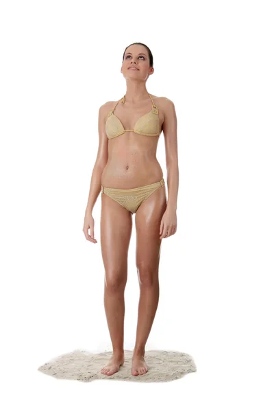Giovane donna caucasica in bikini — Foto Stock