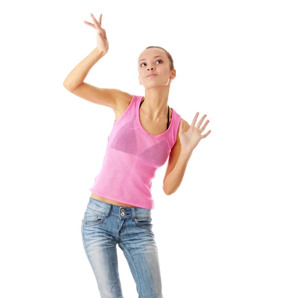 Nastolatka tańczy — Zdjęcie stockowe