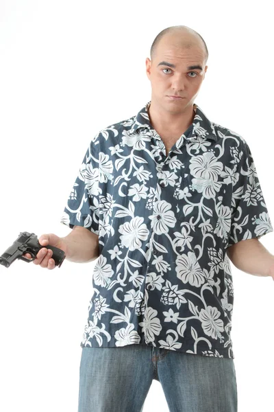 Men with gun — Stock Photo, Image