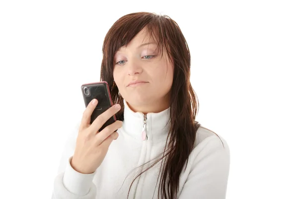 Mujer enviar SMS —  Fotos de Stock