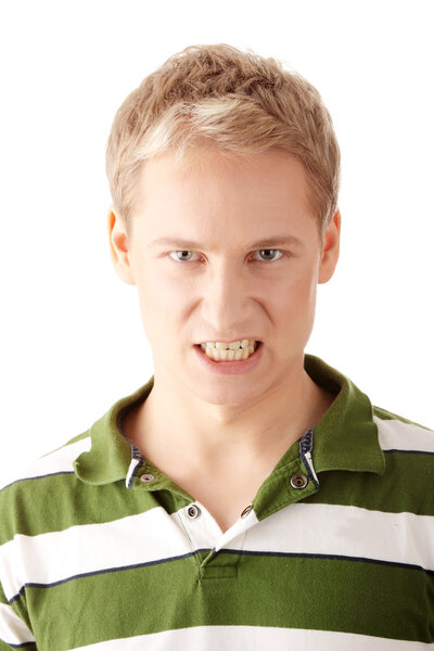 Young aggressiveman portrait