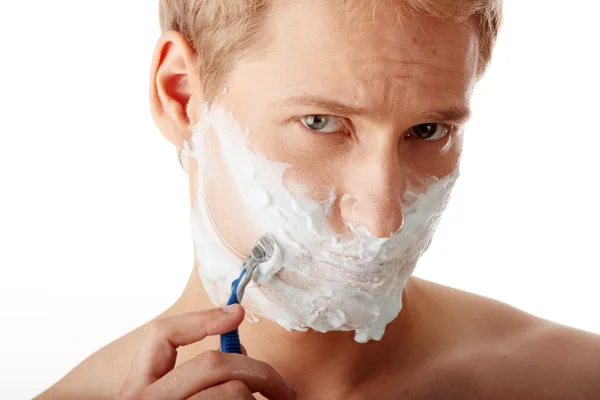 Afeitado hombre —  Fotos de Stock