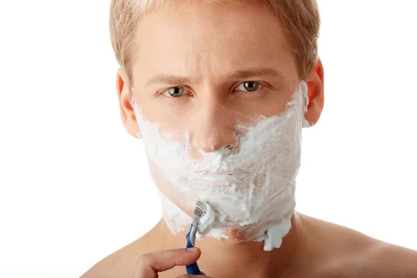 Людина для гоління — стокове фото