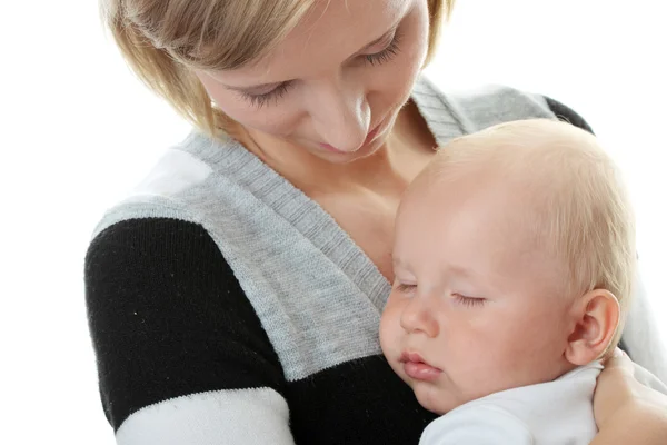 Una madre y su bebé lindo cansado —  Fotos de Stock