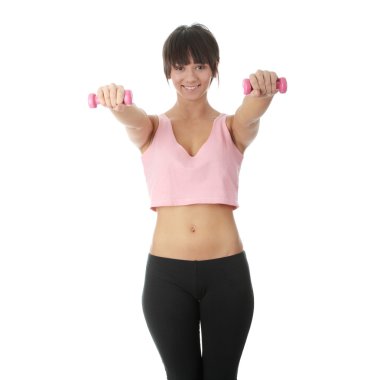 egzersiz yaparak güzel bir genç kadın