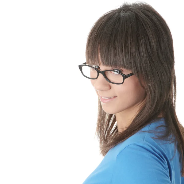 Студентська дівчина-підліток в окулярах — стокове фото