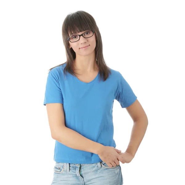 Adolescente estudante menina em óculos — Fotografia de Stock
