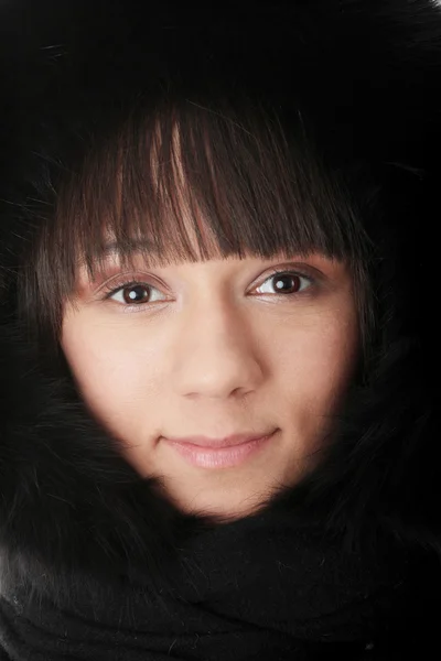 Güzel kış kız portre — Stok fotoğraf