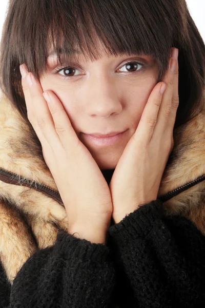 Hermoso retrato de niña de invierno —  Fotos de Stock