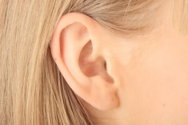 Detailní obrázek blondýnka ucha — Stock fotografie