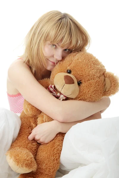 Charming blonde in bed — Stock Photo, Image