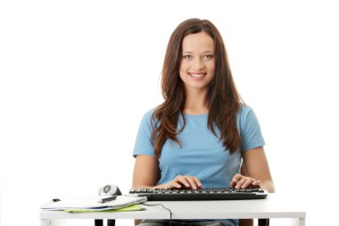 Teen girl learning clipart