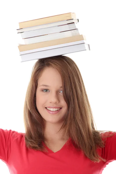 Young caucasian woman (student) — Stock Photo, Image