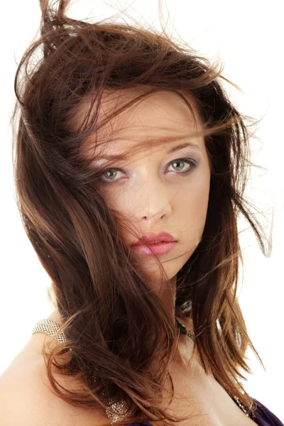 Beleza mulher caucasiana rosto — Fotografia de Stock