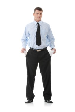 Sad and broke business man clipart