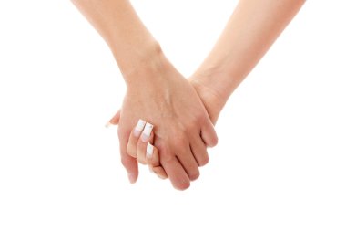 Two woman holding hands clipart