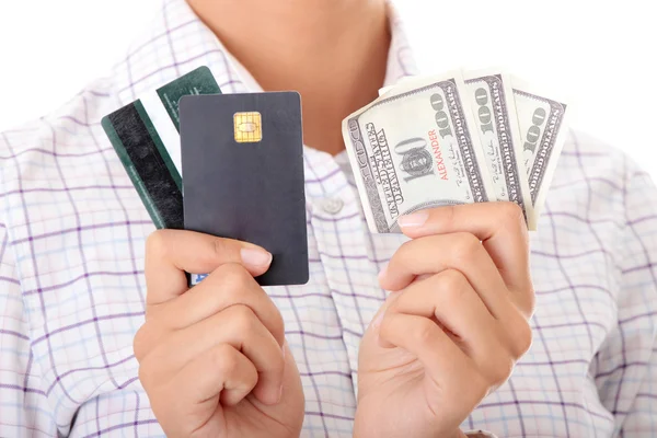 クレジット カード、現金 — ストック写真