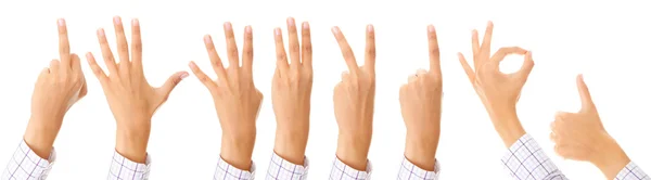 Set van handen gebaren — Stockfoto