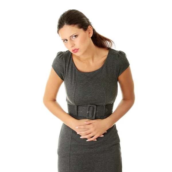 Женщина с проблемами желудка — стоковое фото