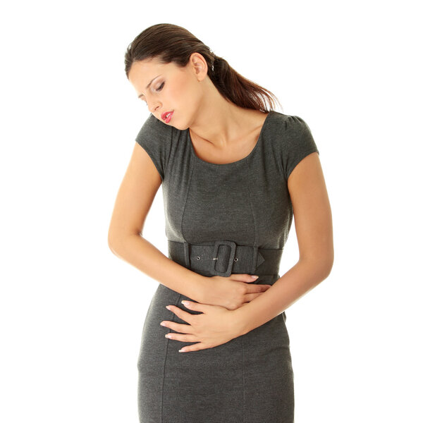 Woman with stomach issues