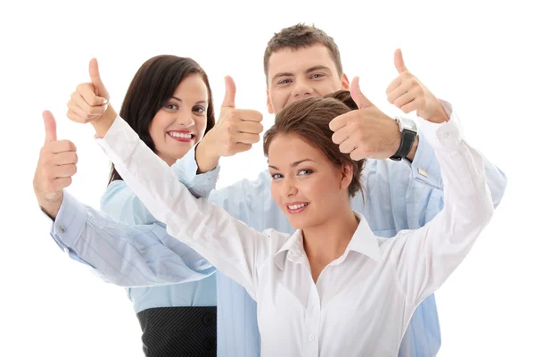 Business team with thumbs up — Stock Photo, Image