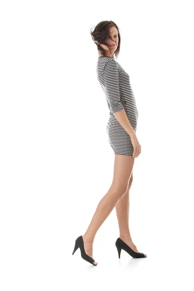 Szexi nő, hosszú lábakkal — Stock Fotó