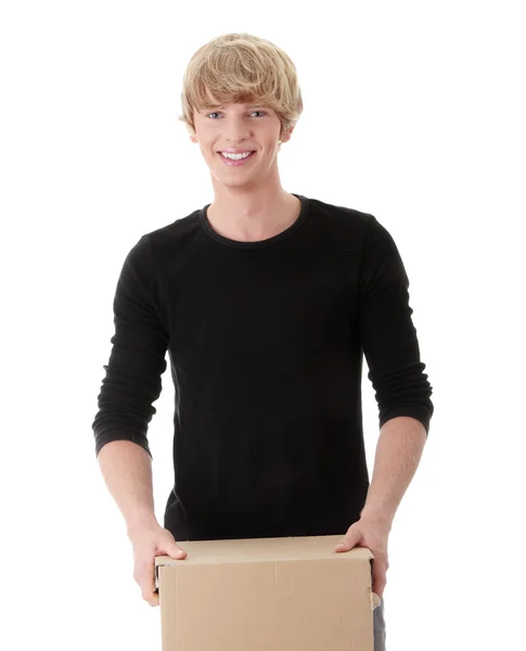 Man with stacked Boxes — Stock Photo, Image